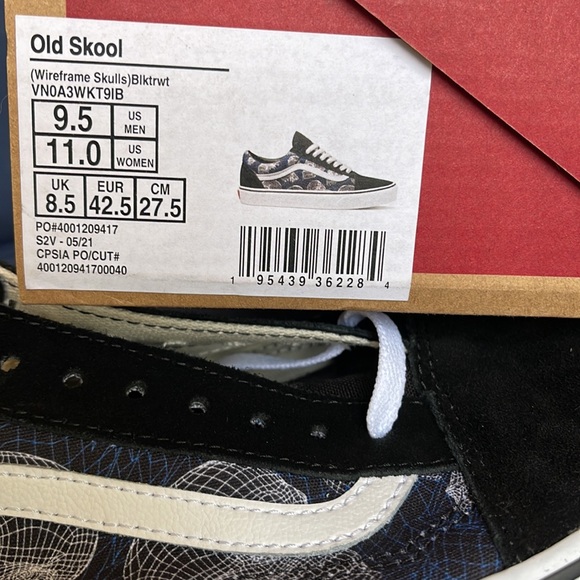 Vans Old Skool Wireframe Skulls Black True White WMNS - Picture 16 of 16